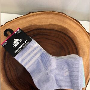 Adidas Light Purple gray blue  Girls' Superlite quarter Socks size medium 2Y-5Y